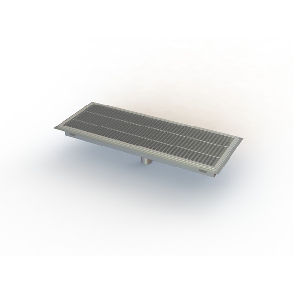 Floor Trough W/ Steel Subway Style Grate, 18"W, 72"L